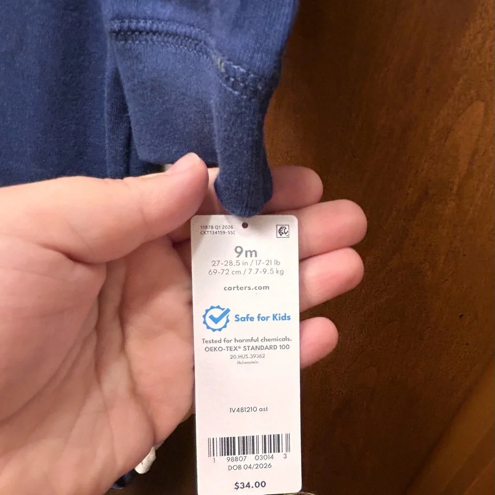 NWT Carter’s Two Piece Sleeper Pajamas size 9 months
